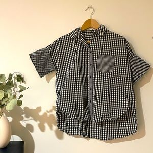 Madewell black and white gingham courier shirt